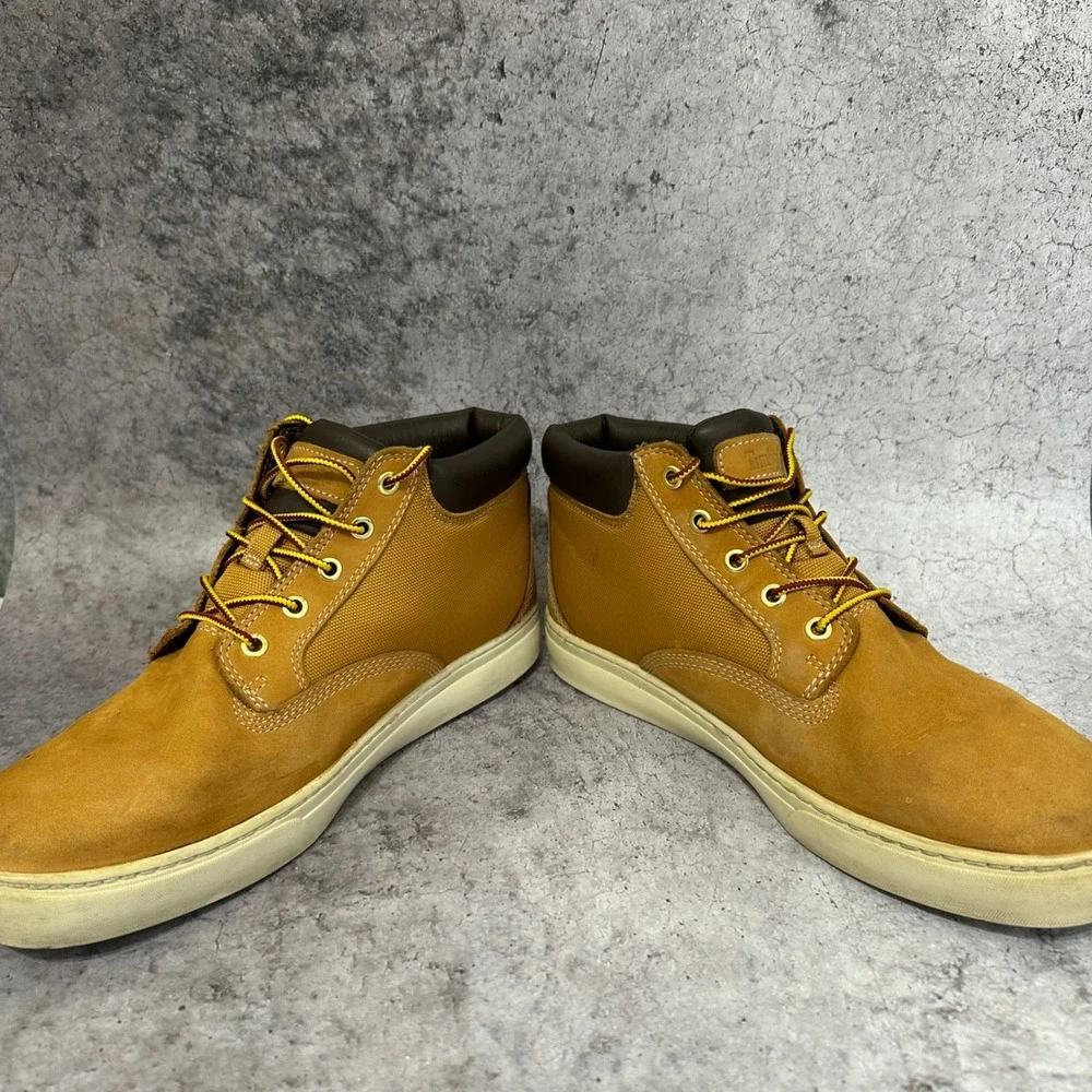 Timberland Maple Grove Chukka Mens 9.5 Wheat Leather Canvas Sneaker Boots